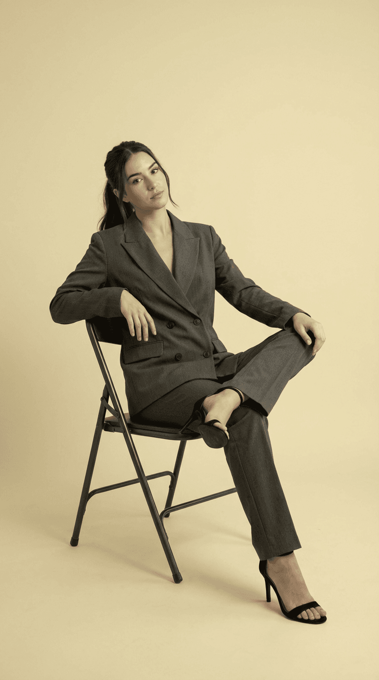 Minimal Studio Portrait With Soft Yellow Background And Balanced Lighting